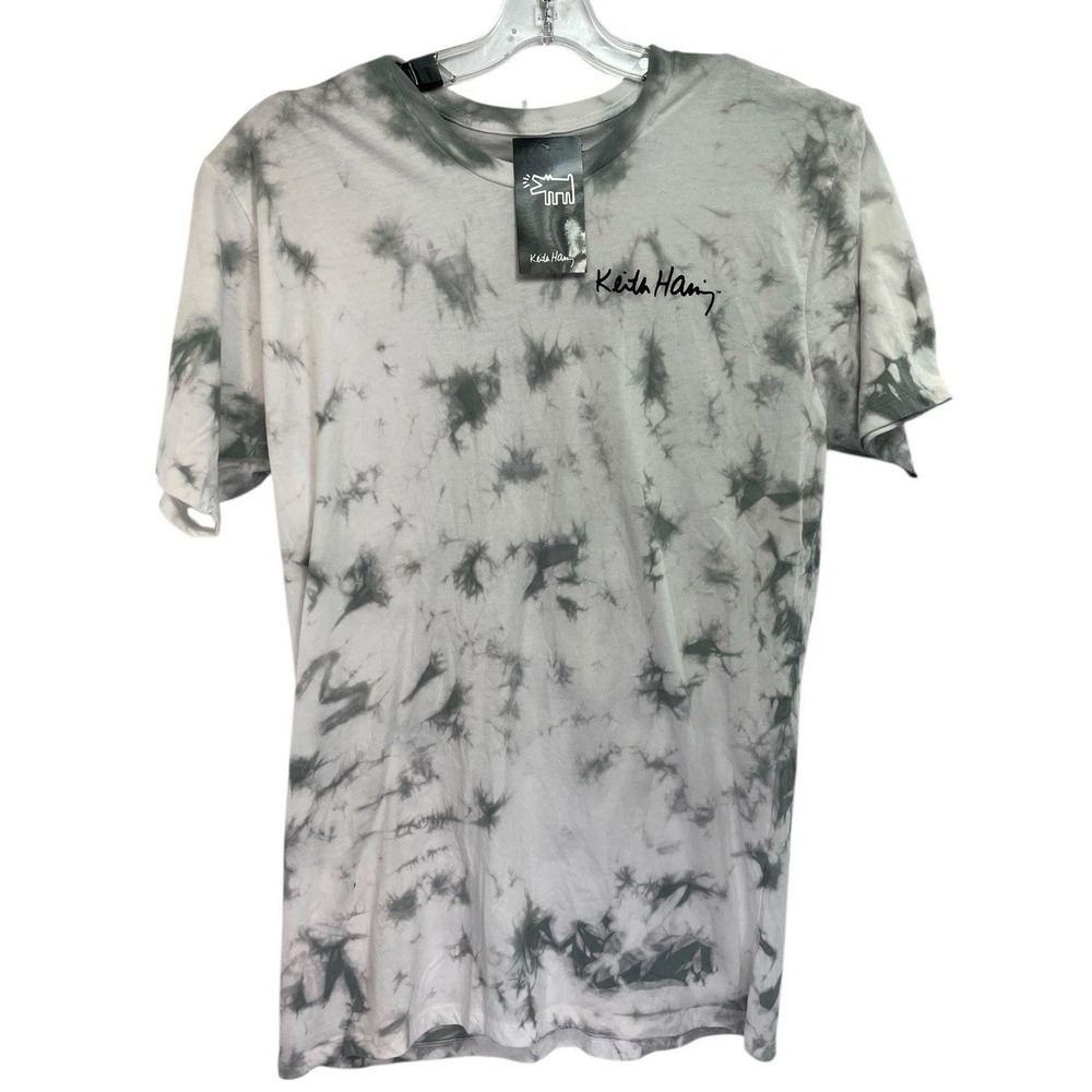 Keith Haring ‎ Art T-Shirt Sz 2XL White/Grey Tye Dye  Tee Shirt (AA39) NWTs